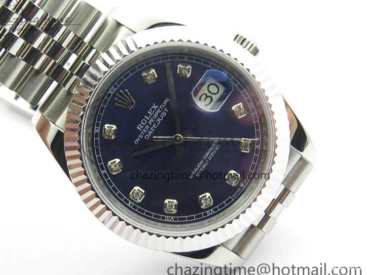 0101 EasyCare DateJust 41mm 126334 SS BP Maker 1:1 Best Edition New Version Blue Crystal Dial on Jubilee Bracelet 3022